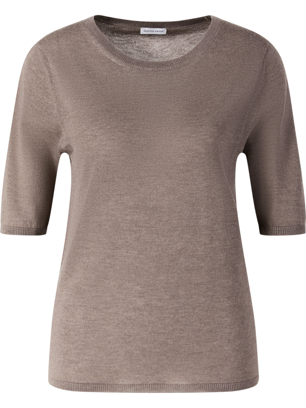 Superfine Cashmere 'Lily' T-Shirt Taupe Del