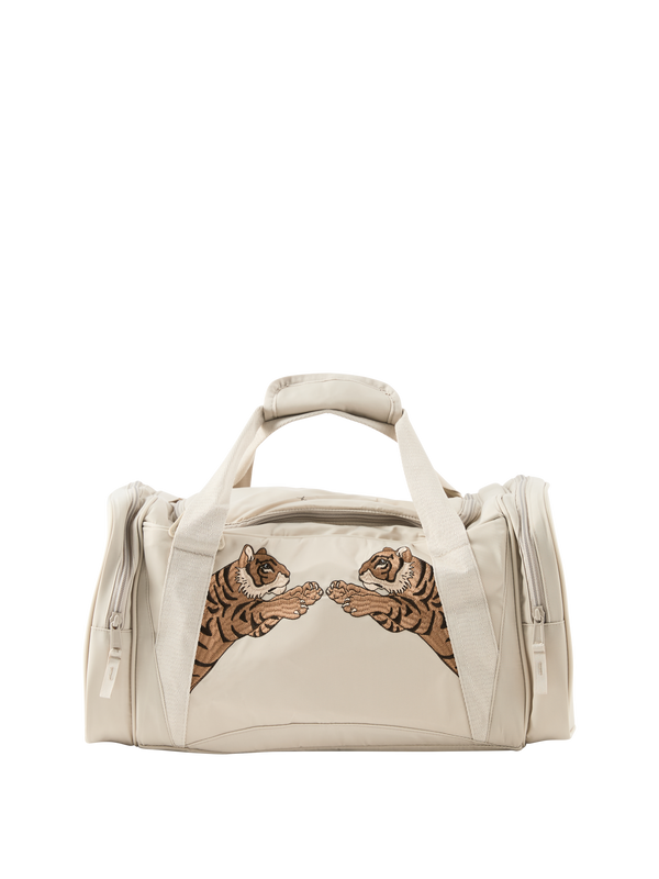 Weekender mit Tiger-Motiv Grau