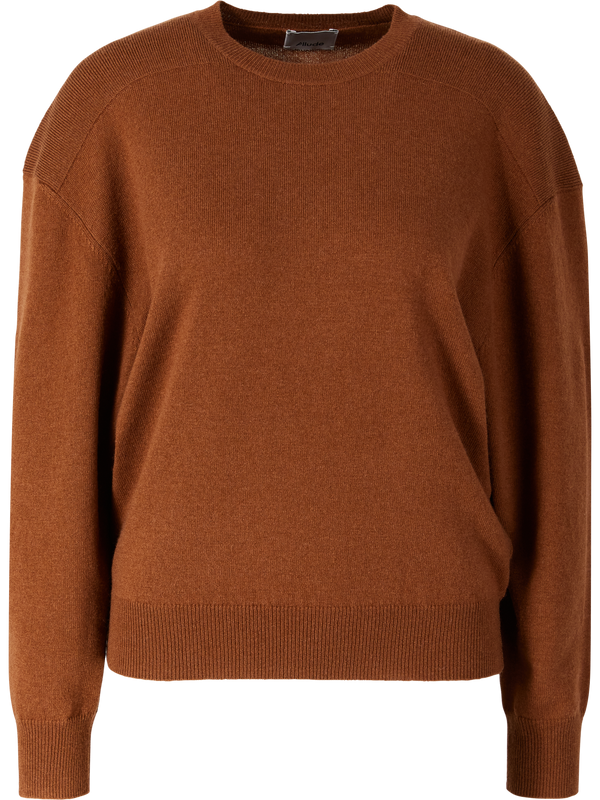 Wool-cashmere crew-neck jumper brown