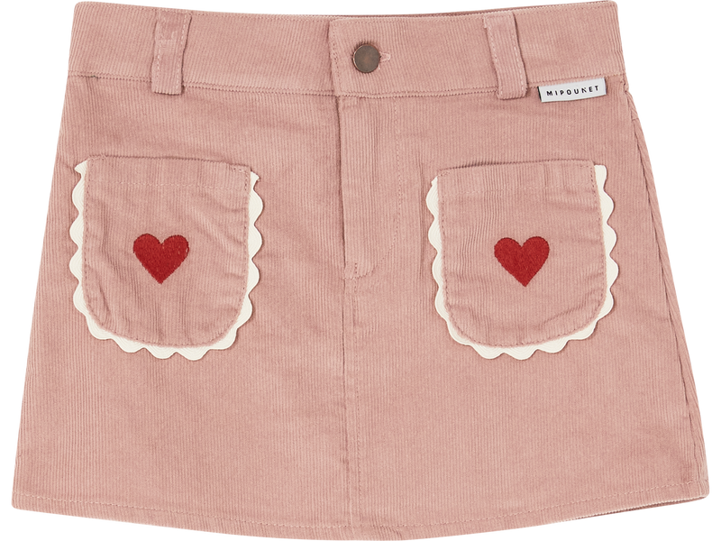 'Géraldine' mini skirt in rosé corduroy