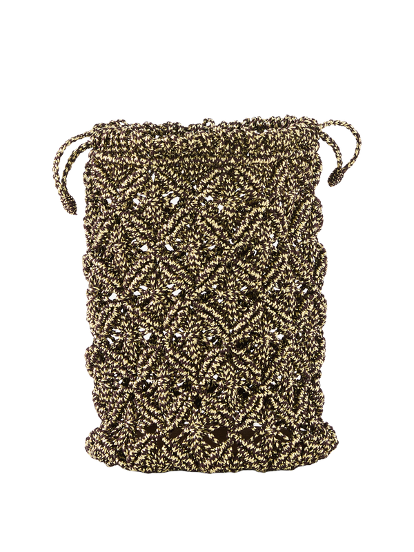 Pouch 'Makramee' aus Sabraseide Braun