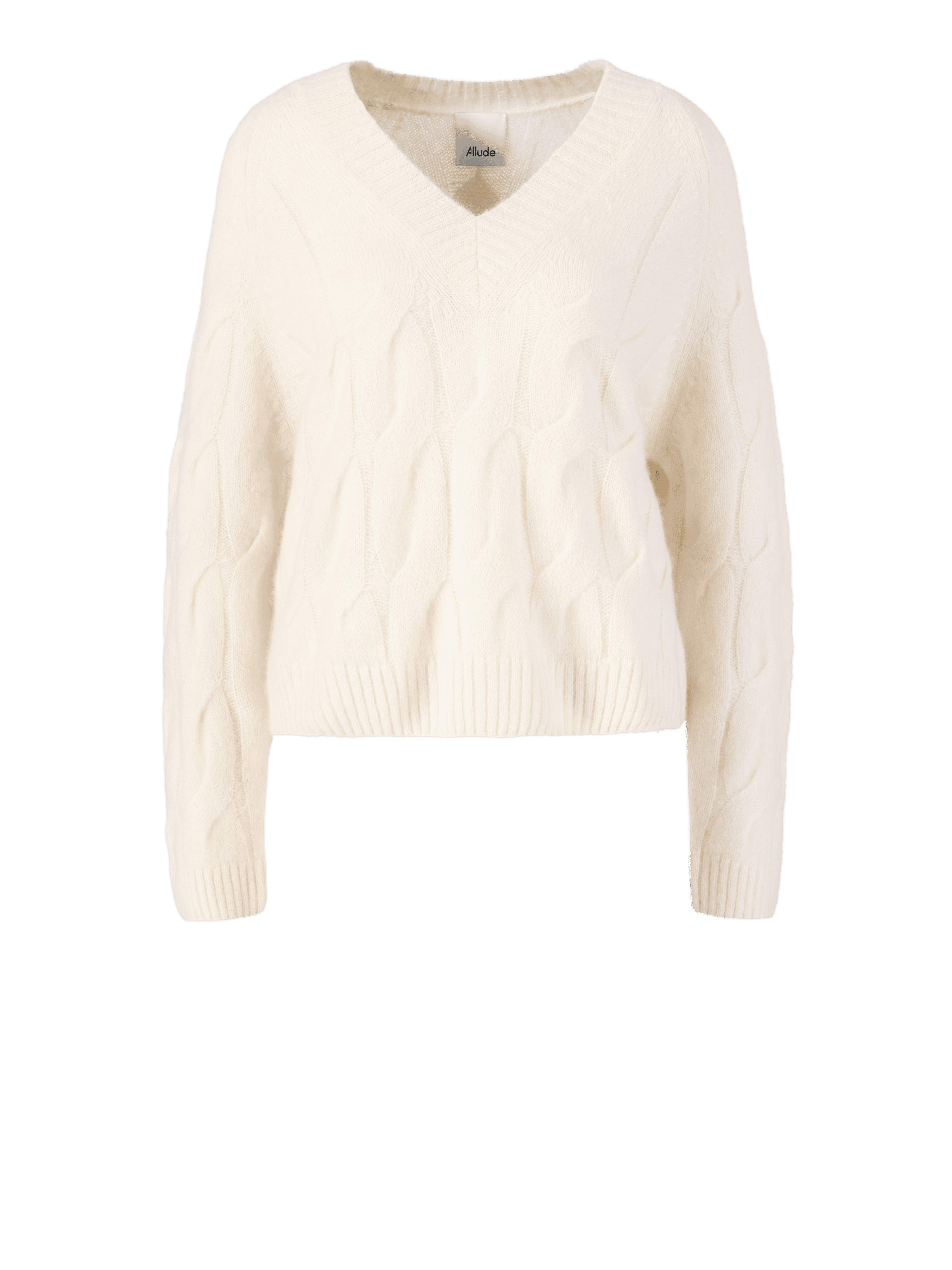 Cashmere-Seidenpullover Crème