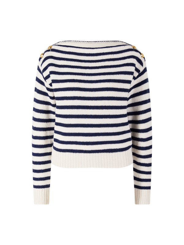 Gestreifter Cashmere-Pullover 'Tandy' Marineblau