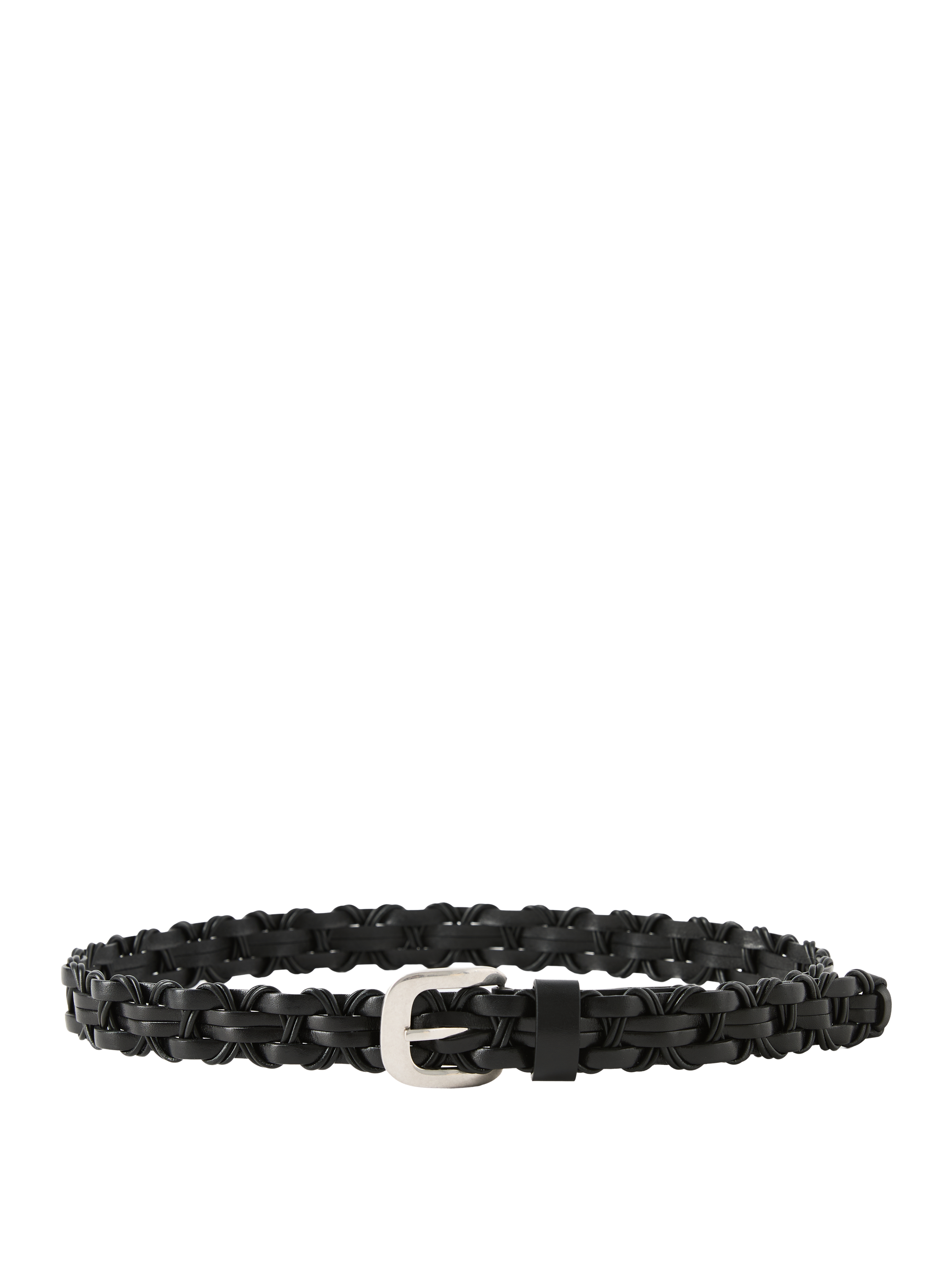 Geflochtener Gürtel 'Cord' aus Kalbsleder Schwarz