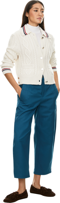 Barrel-Fit Stoffhose Blau