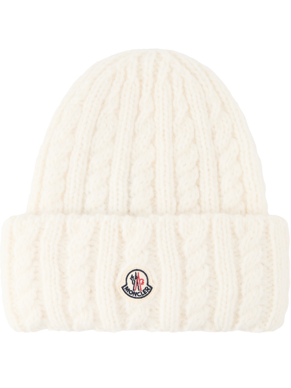 Strickmütze mit Zopfmuster Crème