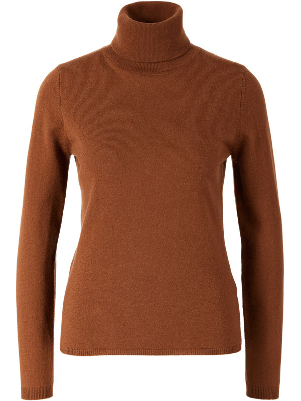 Cashmere-Pullover mit Rollkragen Braun