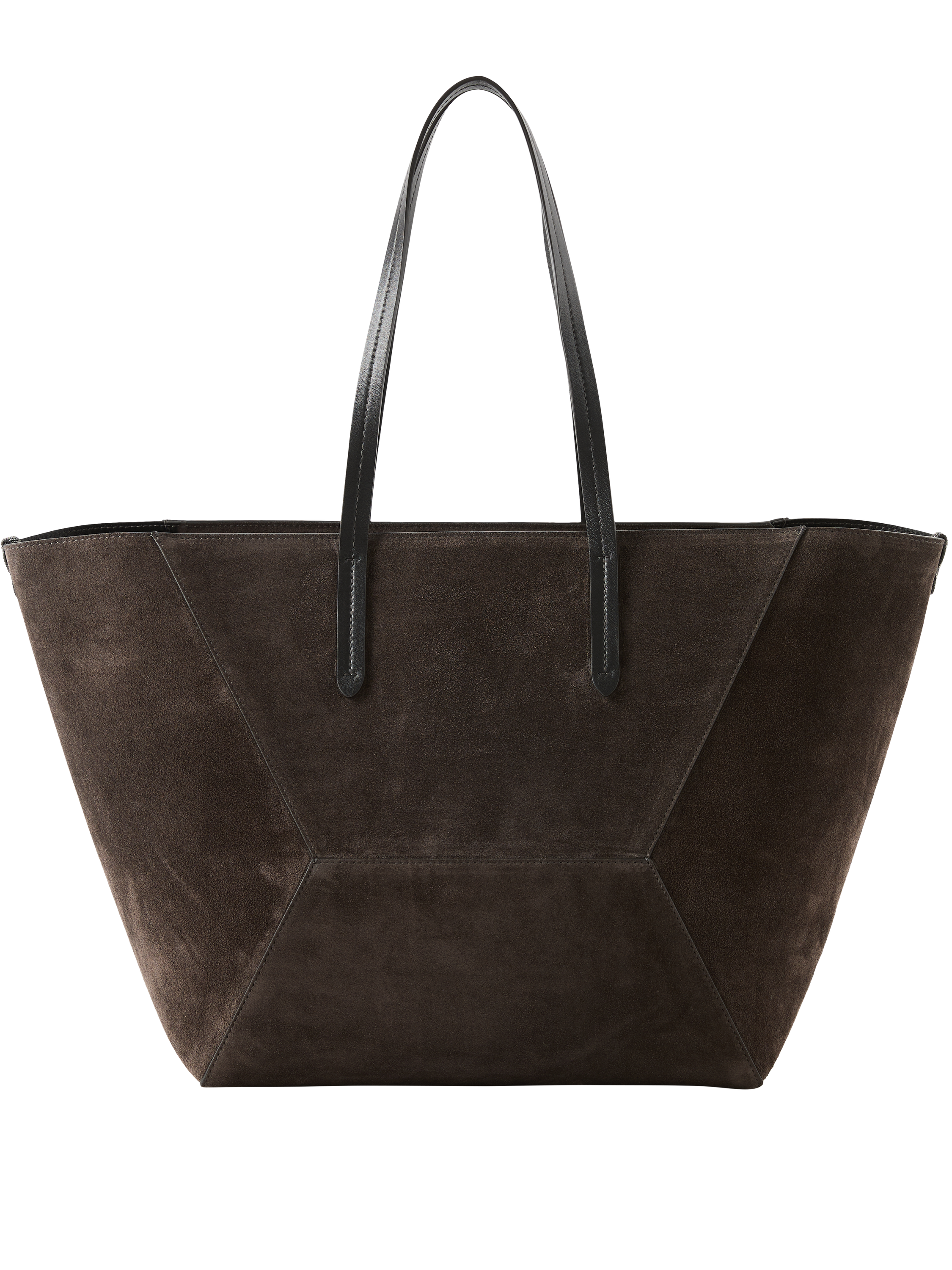 Suede shopper bag dark brown