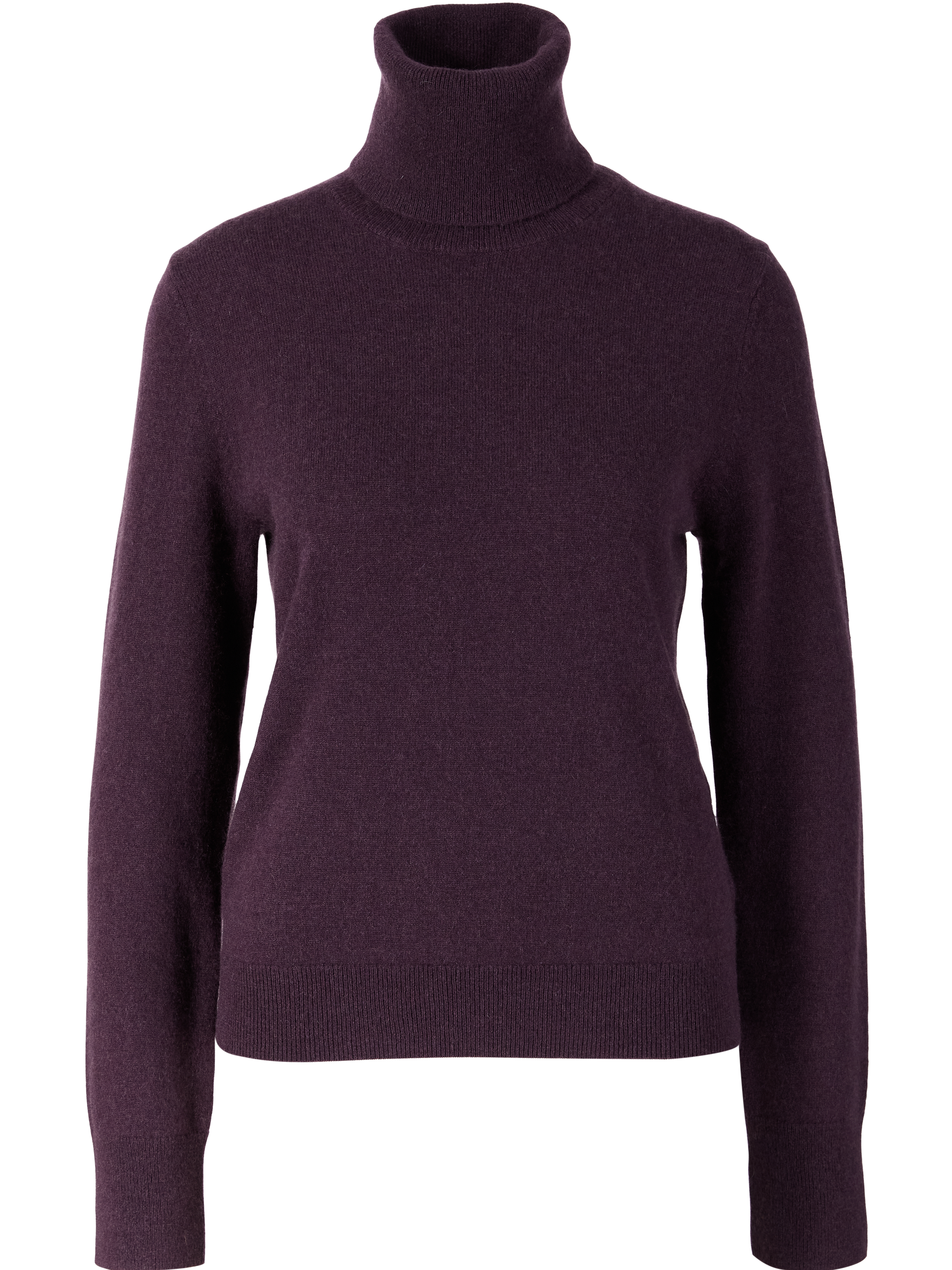 Blackberry cashmere jumper with a roll neck