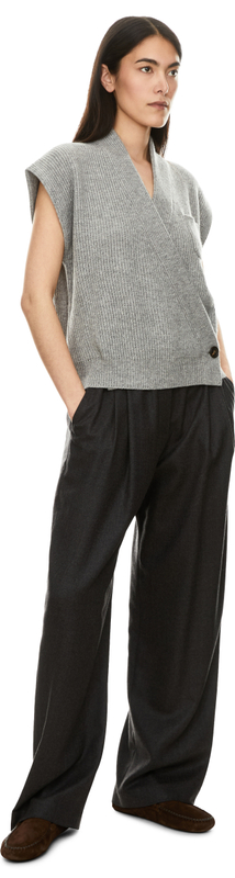 Cashmere-Strickweste Grau