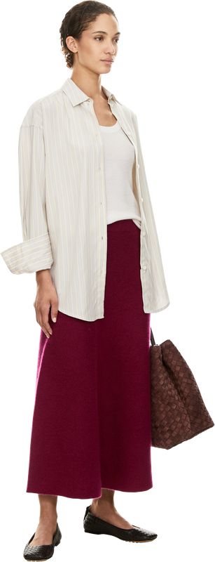 Ausgestellter Cashmere-Seidenrock 'Danea' Rubin