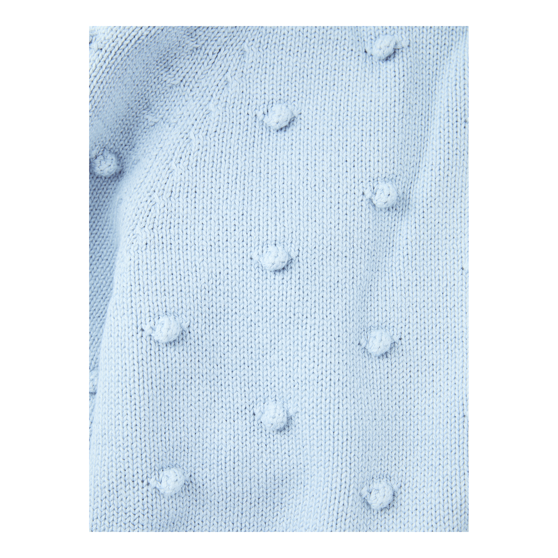 Stella McCartney Kids Gefranster Pullover in Bommelstrick Hellblau, Frontansicht – UNGER.DE