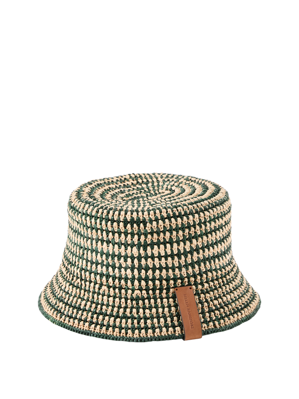 Raffia hat 'Shashika' green