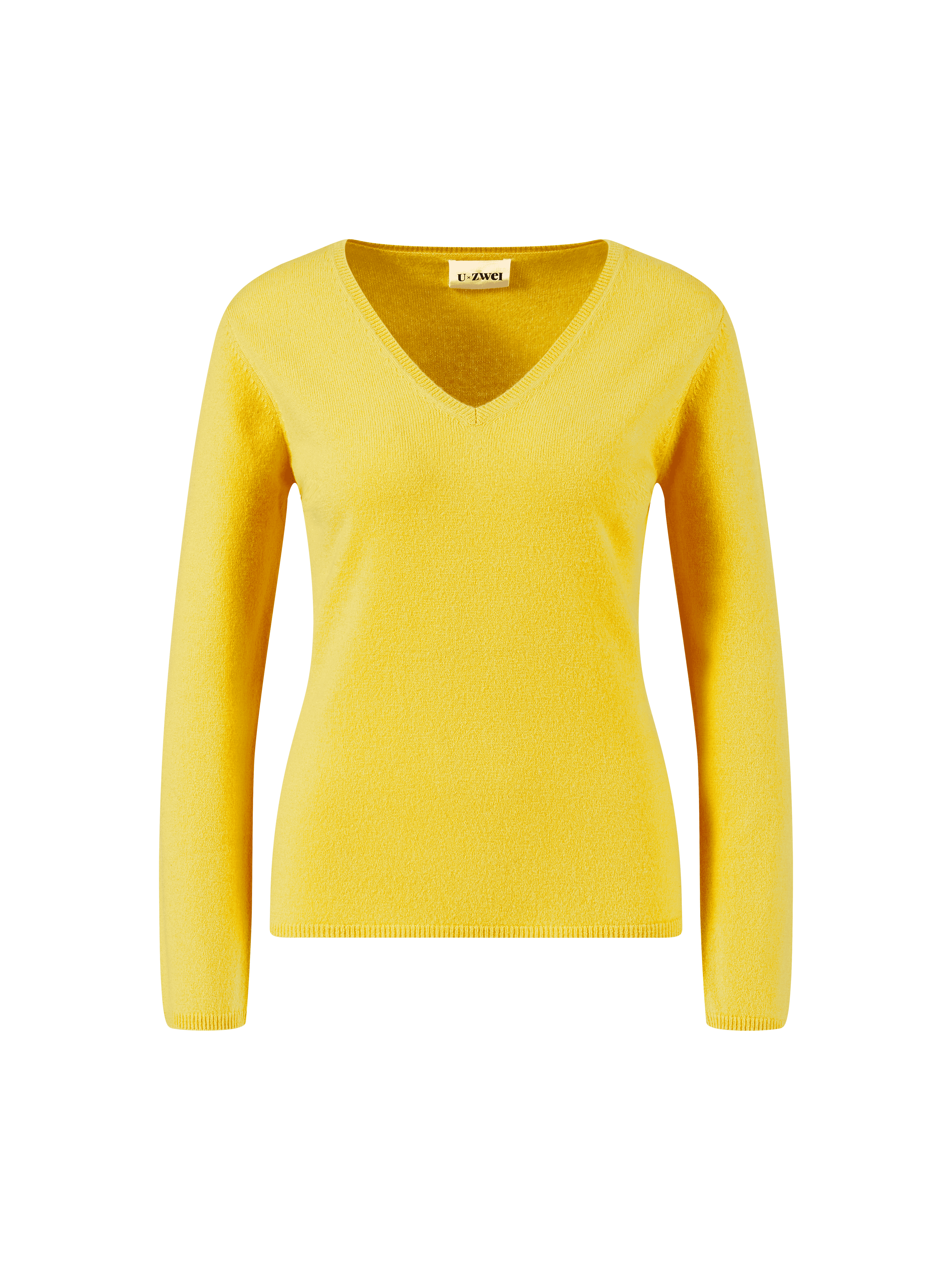 Baby-Cashmere V-Neck Pullover Gelb