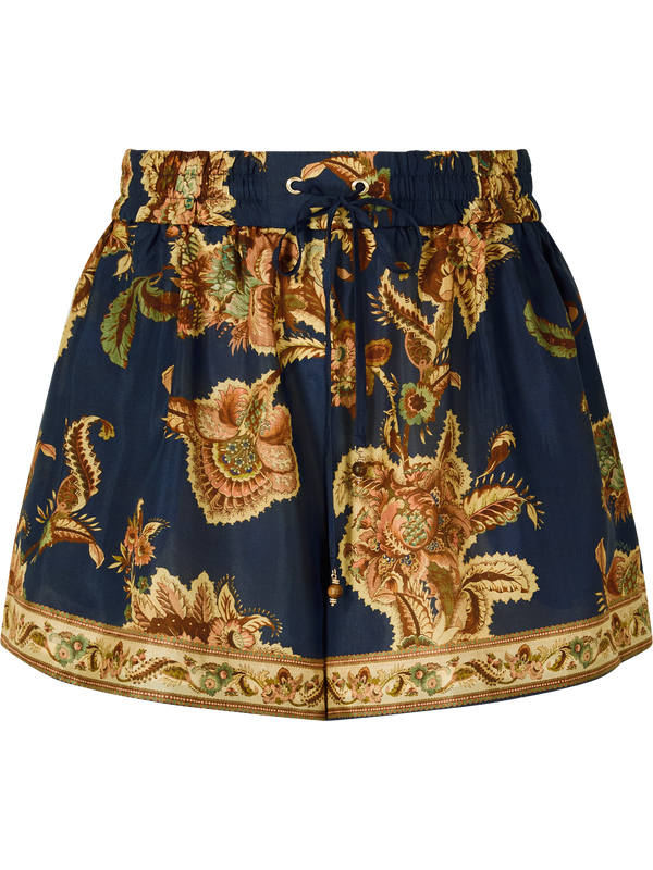 'Aster' Multi Floral Silk Shorts