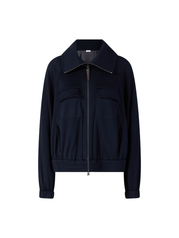 Jacke aus Baumwolle und Seide Marineblau