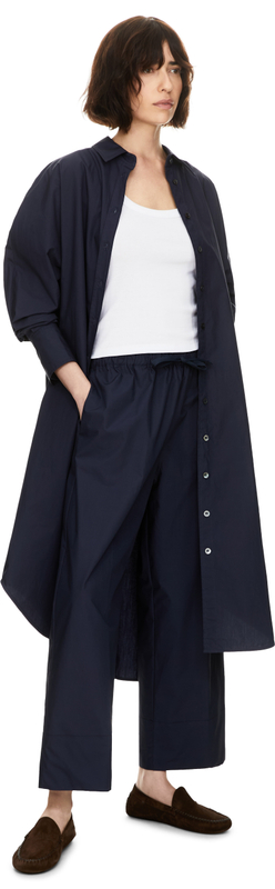 Midikleid 'The Poplin' Marineblau