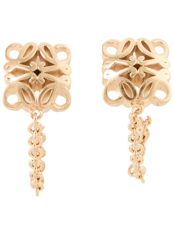 'Anagram Bombe' earrings with gold chain