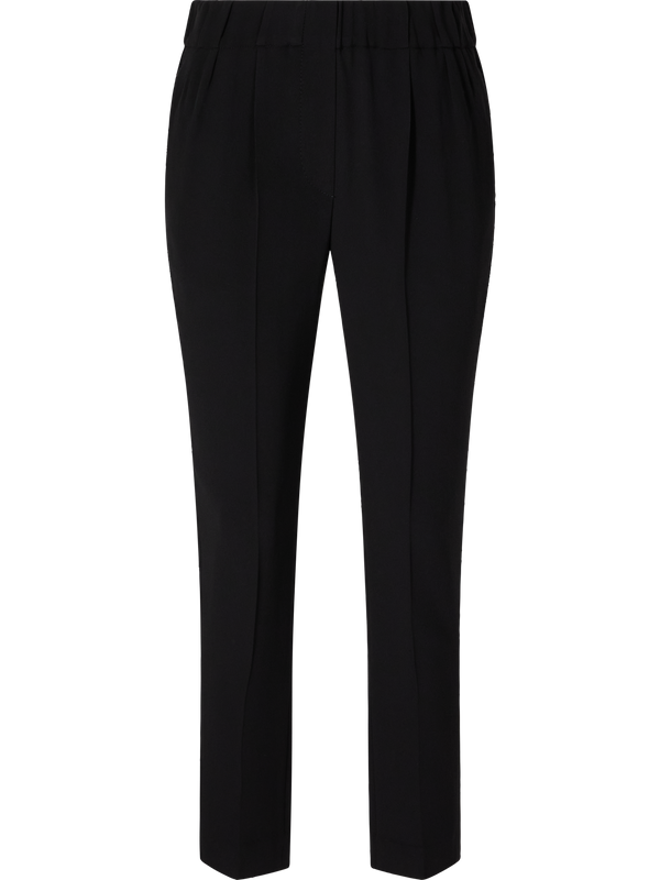 Jogger trousers in crêpe cady black