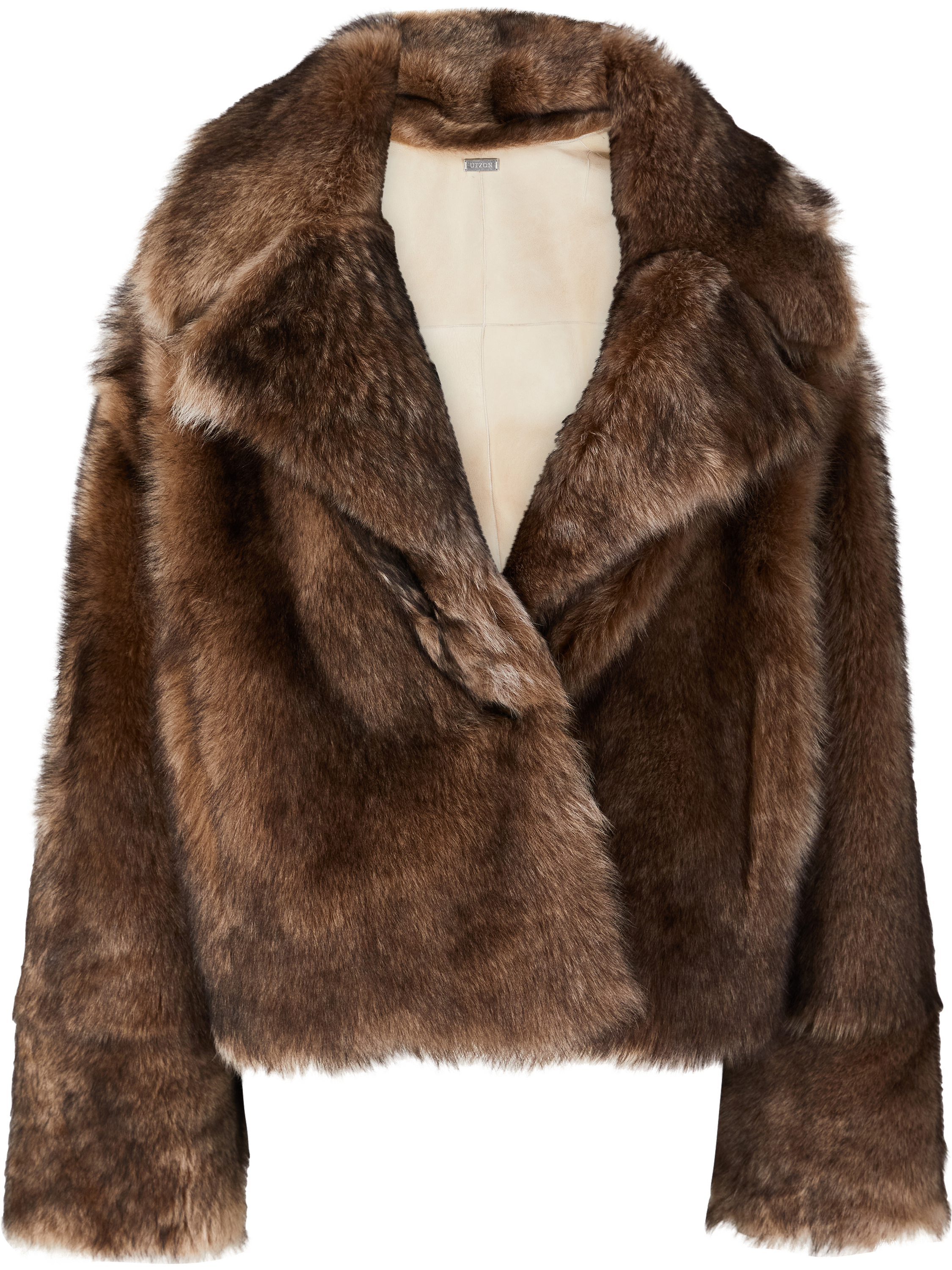 UTZON Oversized Lammfelljacke 'Jalo' Braun, Produktansicht – UNGER.DE