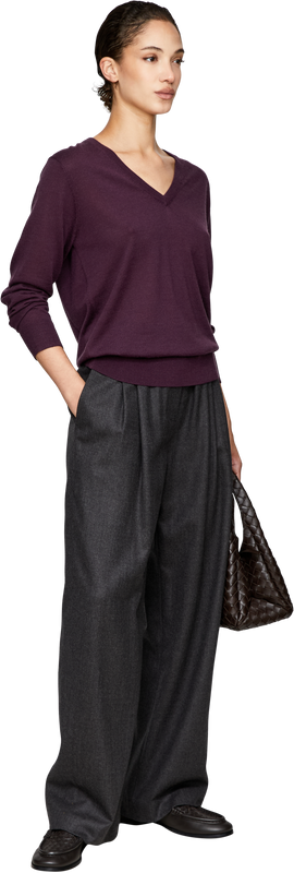 Blackberry wool, cashmere and silk jumper