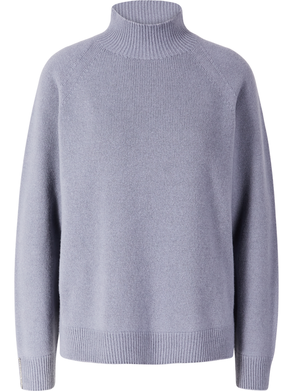 Woll-Seiden-Cashmere-Rollkragenpullover Hellblau