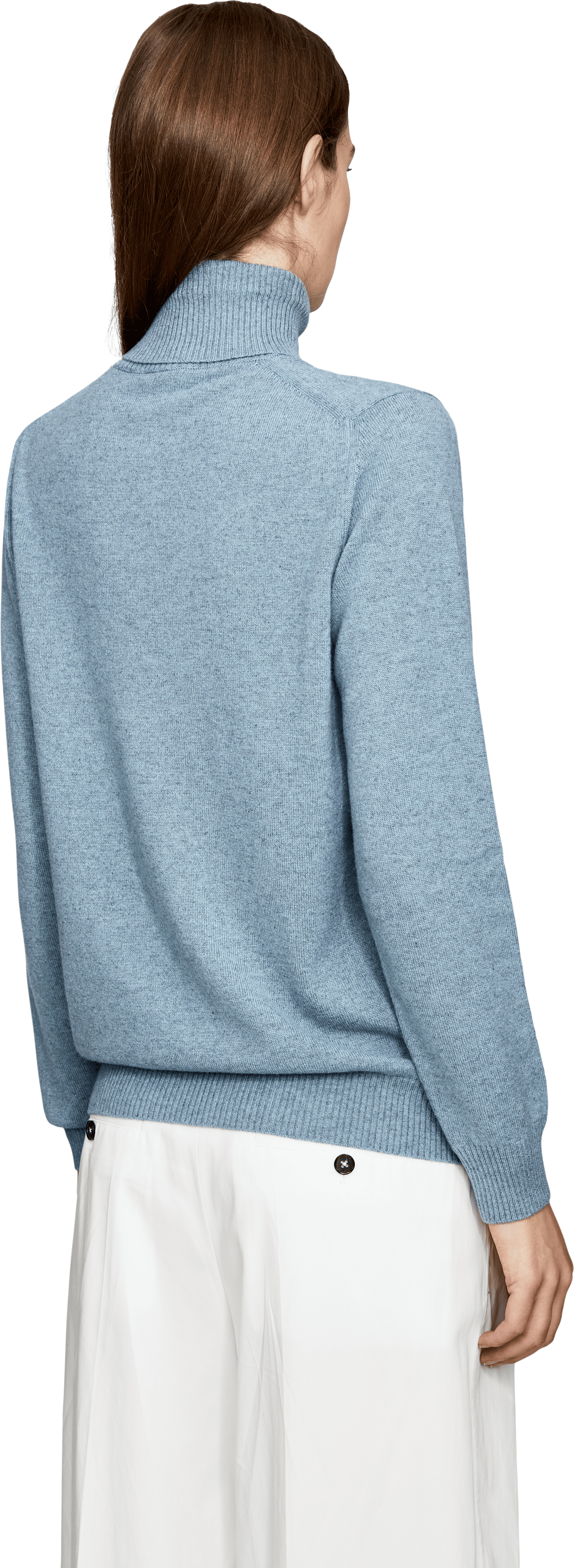 Colombo Rollkragenpullover aus Kid Cashmere Hellblau, Rückansicht – UNGER.DE