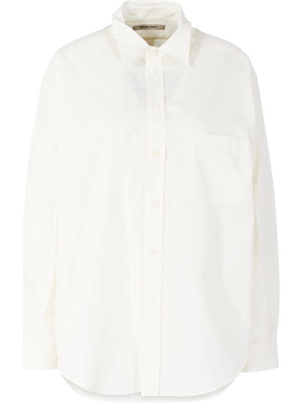 Shirt with stand-up collar ivory