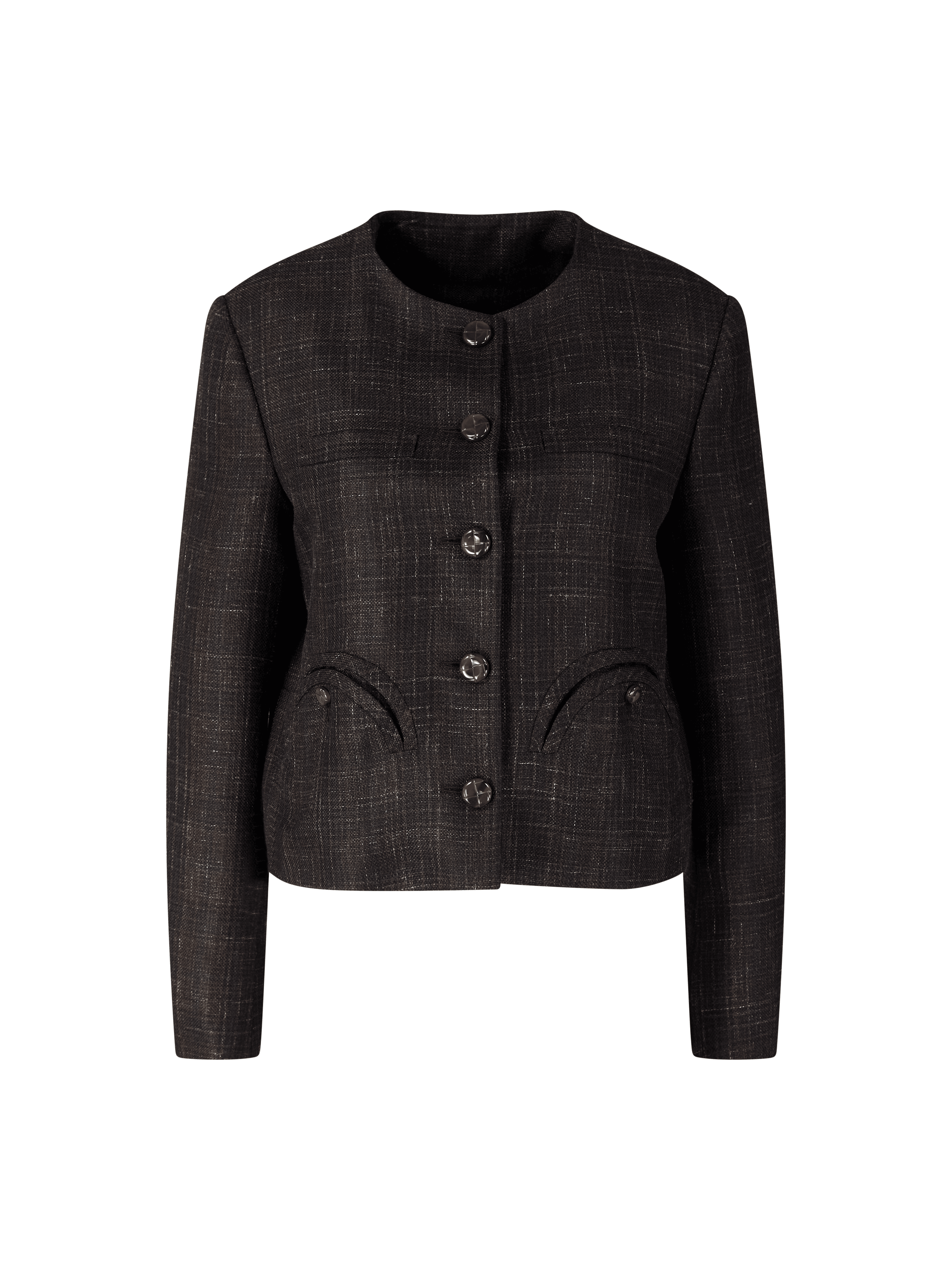 Bolero 'Askari Shamo' aus Schurwolle und Seide Dunkelbraun