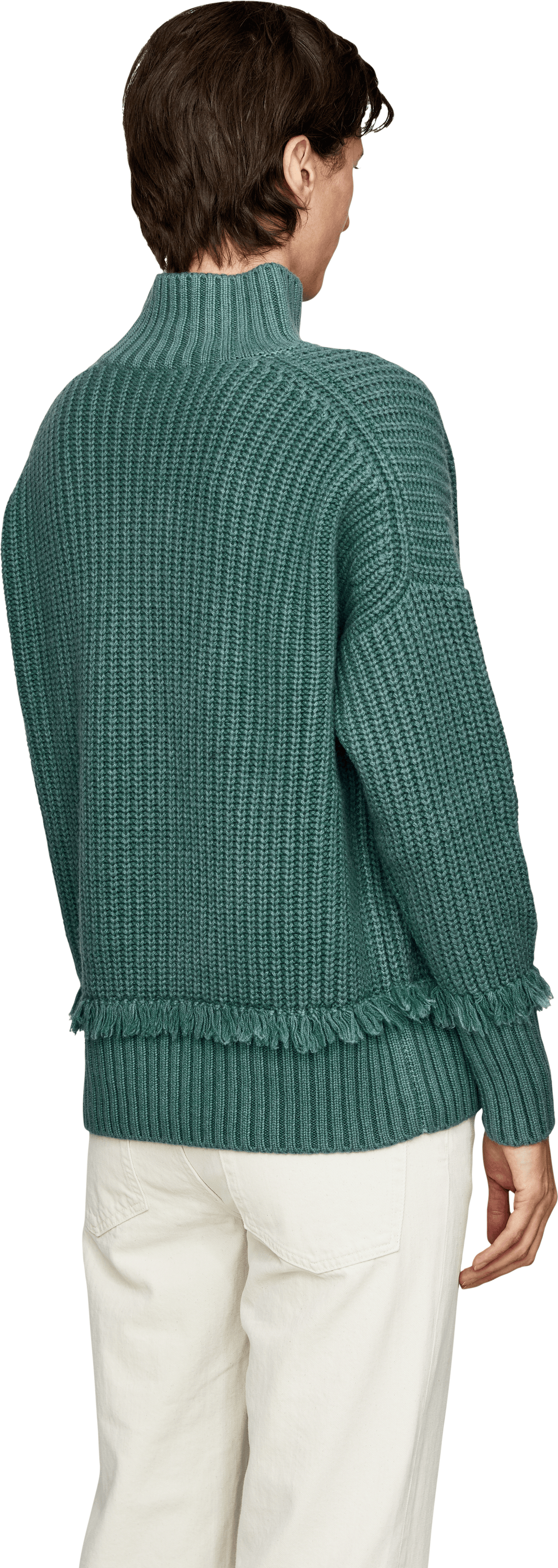Iris von Arnim 'Panera Frings' Stonewashed Fern Cashmere Jumper, Back view – UNGER.DE