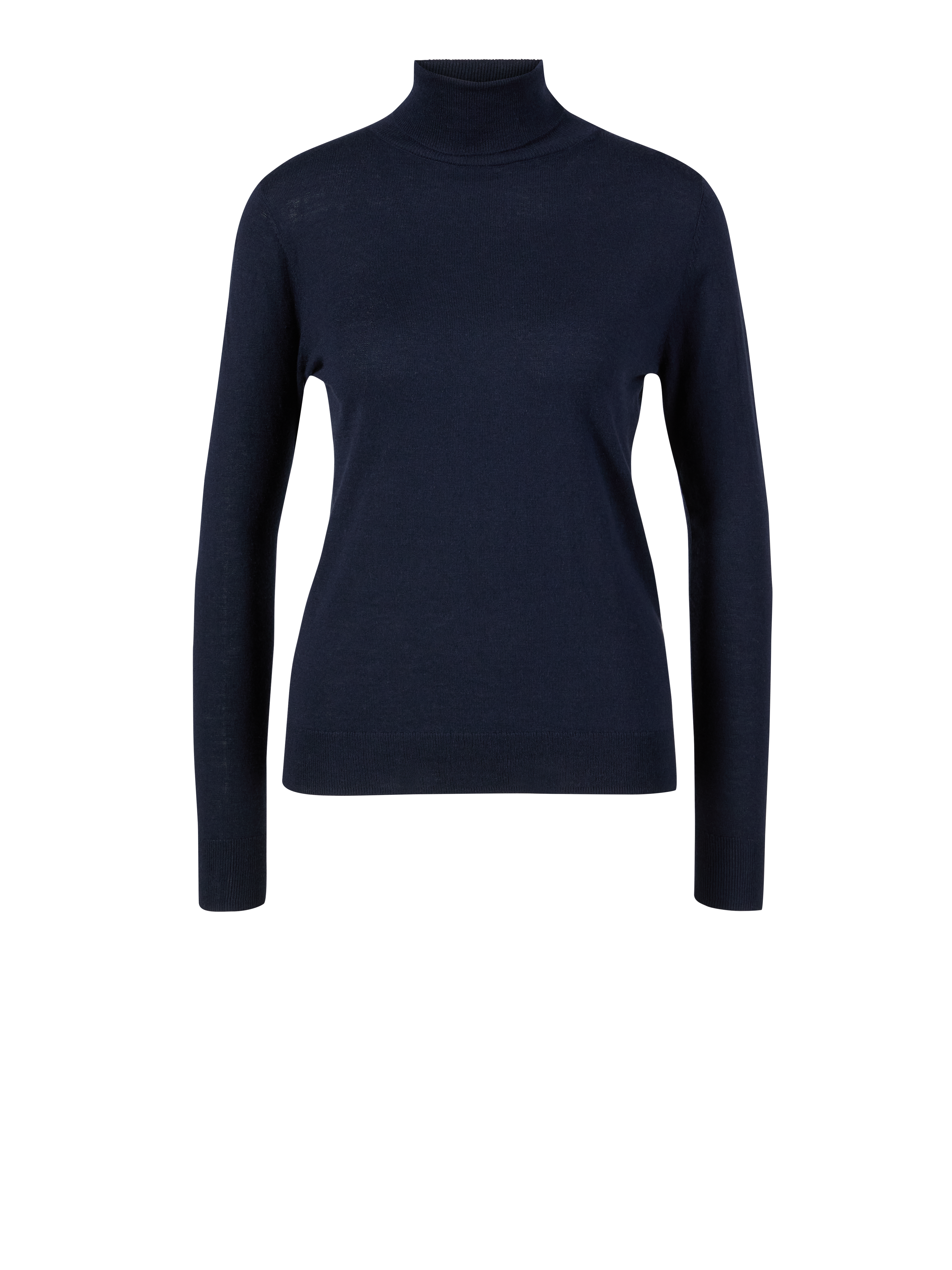 Cashmere-Seidenpullover mit Rollkragen Marineblau