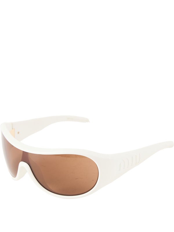 Breite Sonnenbrille Weiß
