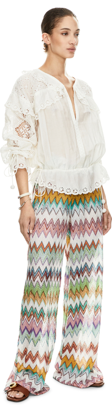 Hose mit Dégradé-Zickzack-Muster Multi