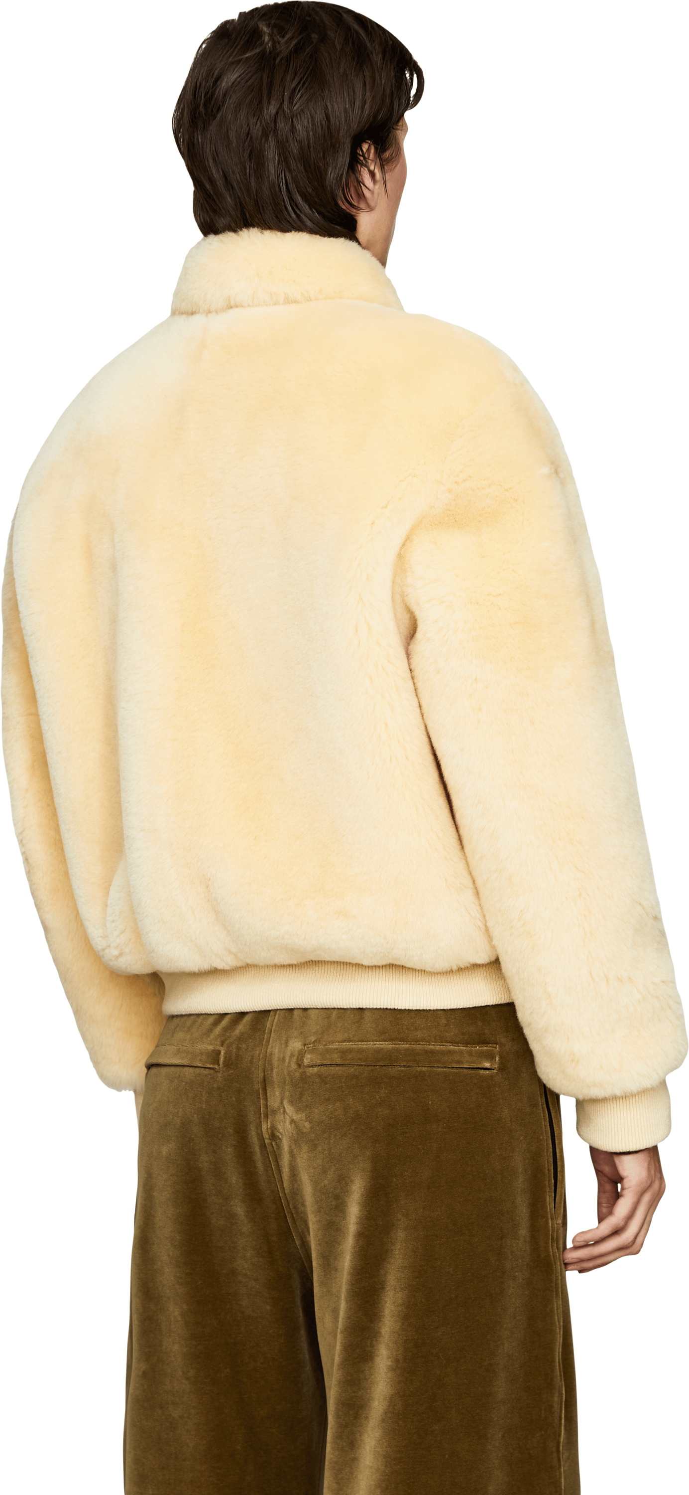 Bottega Veneta Crème shearling bomber jacket, Back view – UNGER.DE