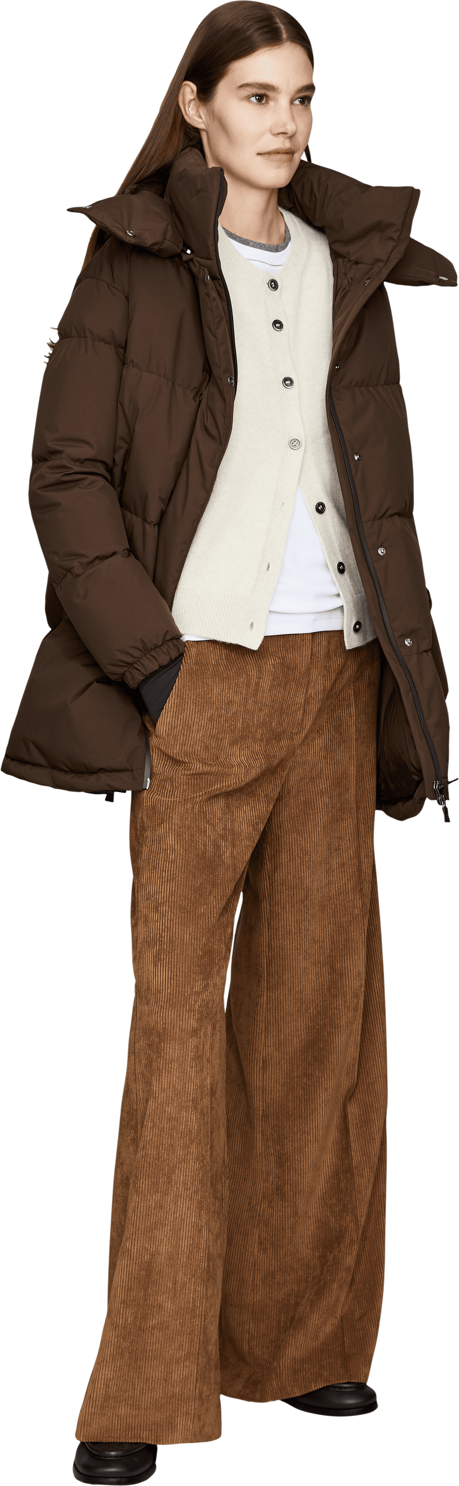 Herno Braune Daunenjacke aus 2-Layer-WINDSTOPPER® Braun, Modelansicht – UNGER.DE