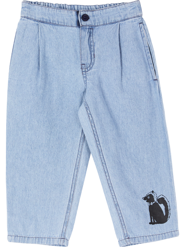 Jeans with a skunk motif blue
