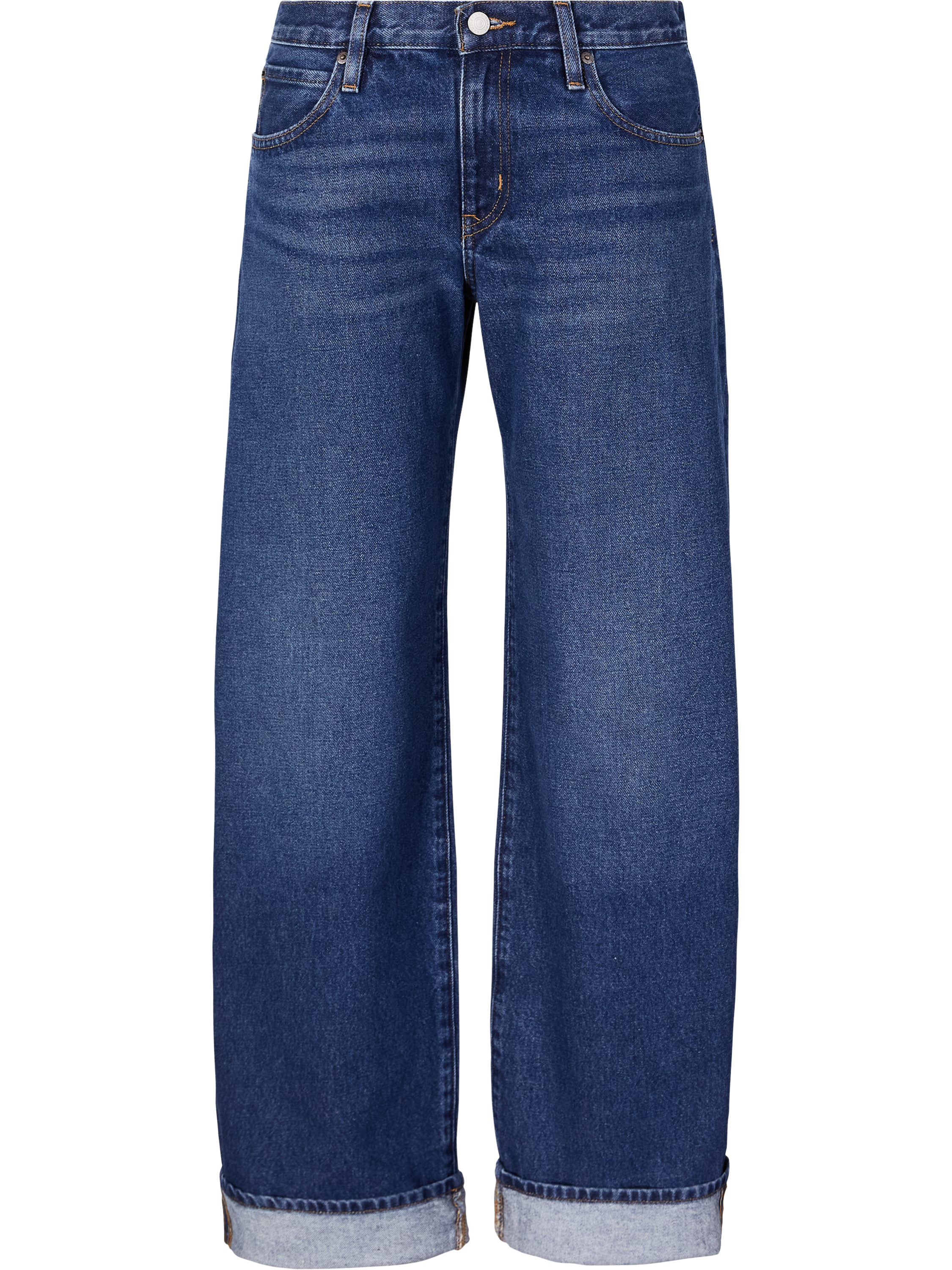 Frame Straight-Leg Jeans 'The Cuffed Low Bow' Dunkelblau, Produktansicht – UNGER.DE
