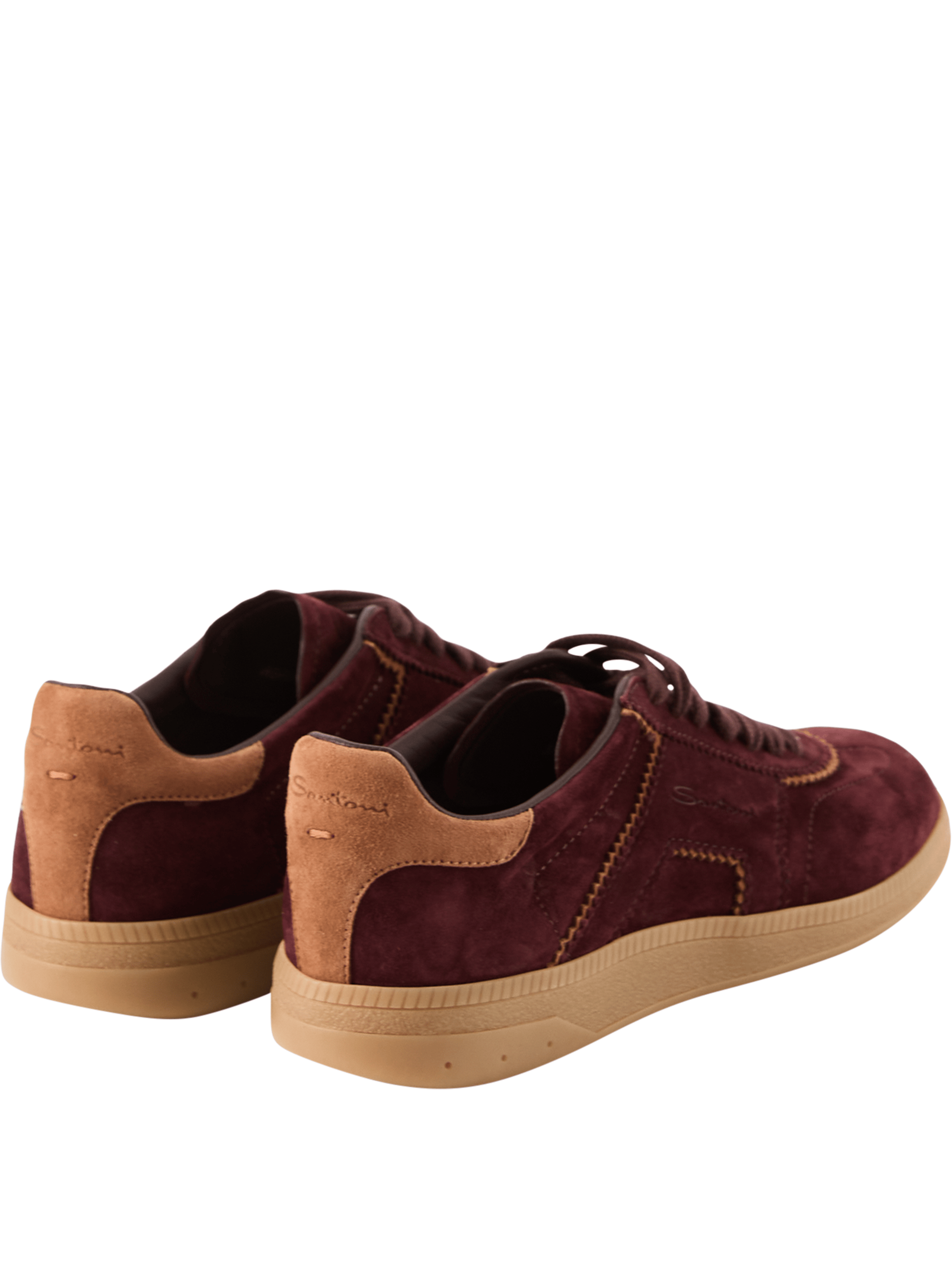 Santoni Bordeaux leather trainers, Detail view – UNGER.DE