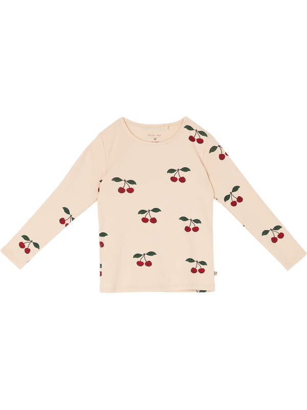 Langärmeliges Shirt 'Ella' mit Kirschmuster Rosé