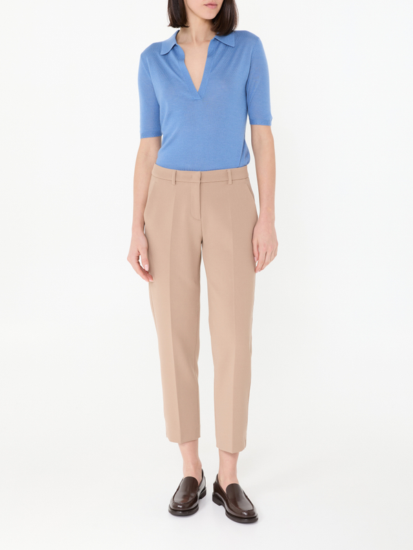 Stoffhose 'Krystal' mit Bundfalten Beige