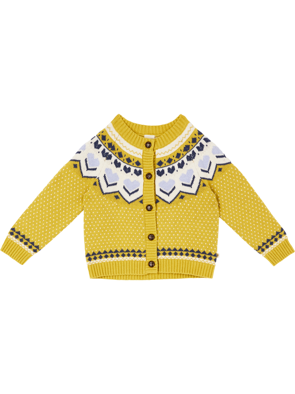 Baumwollstrickjacke 'Mythic French Fries' Gelb