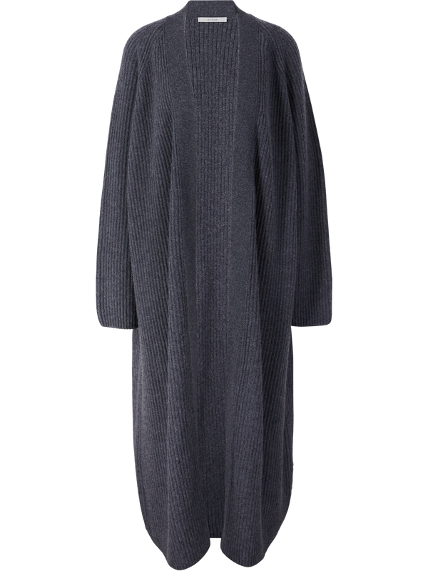 Long grey cashmere cardigan