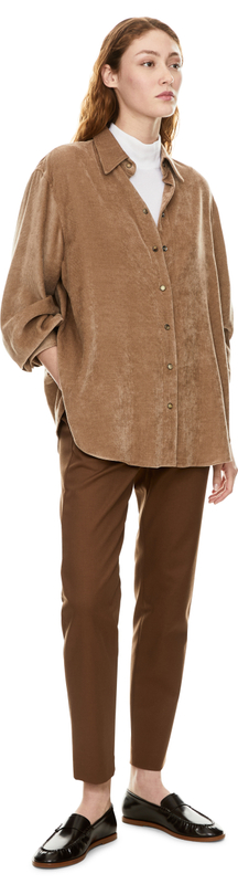 Schmale Stoffhose Braun