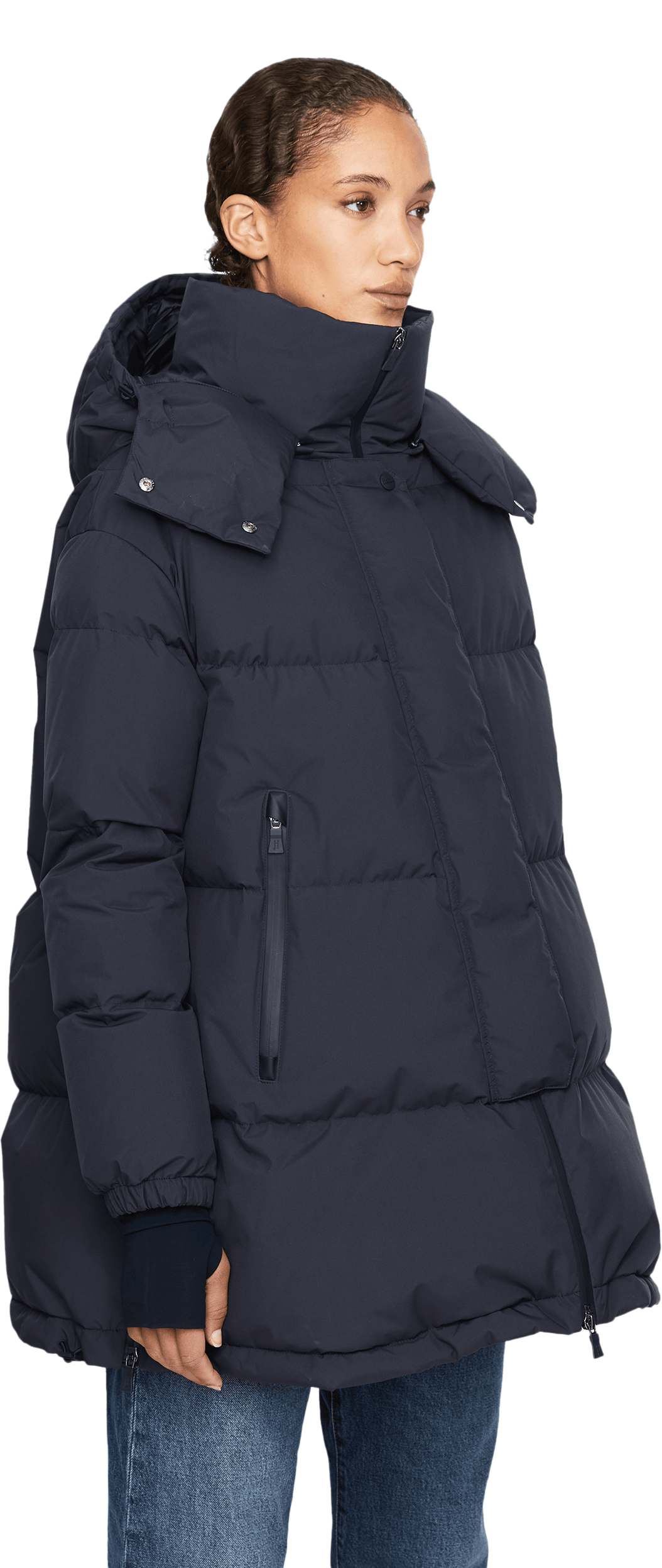 Herno Daunenjacke 'Laminar' Marineblau, Frontansicht – UNGER.DE