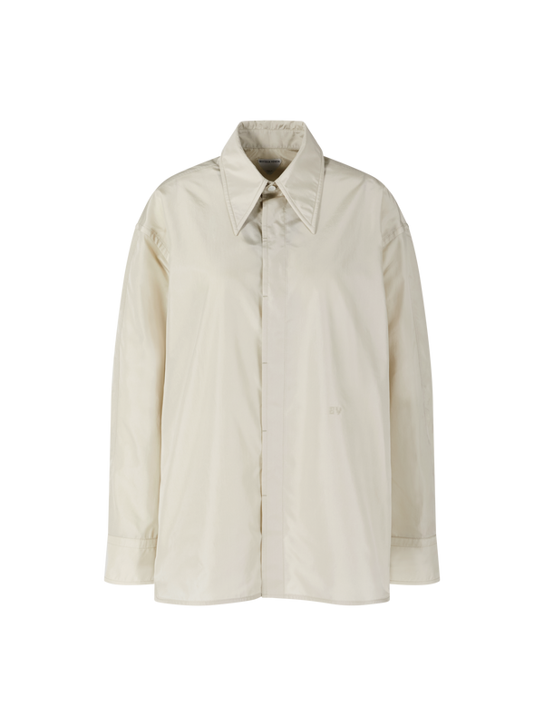 Hemd aus fließendem Seidensatin Beige