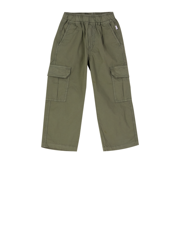 Baumwoll-Cargohose Olivgrün