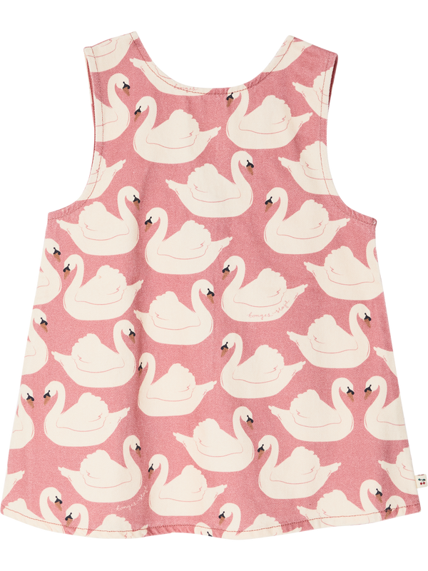 'Magot' dress with swan print in Rosé