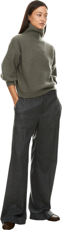 Hose aus Schurwolle und Cashmere Anthrazit