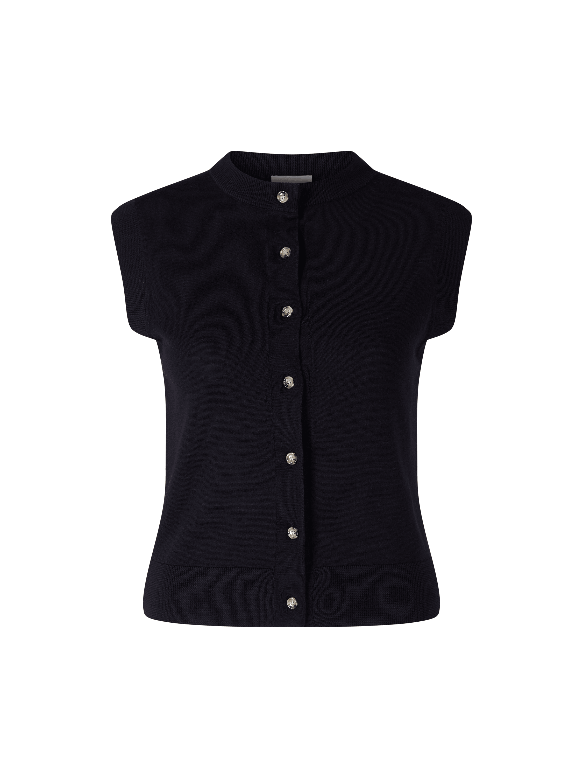 Wollweste mit Rundhalsausschnitt Marineblau