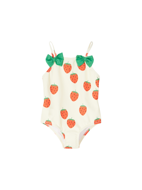 Badeanzug 'Strawberries' Off White